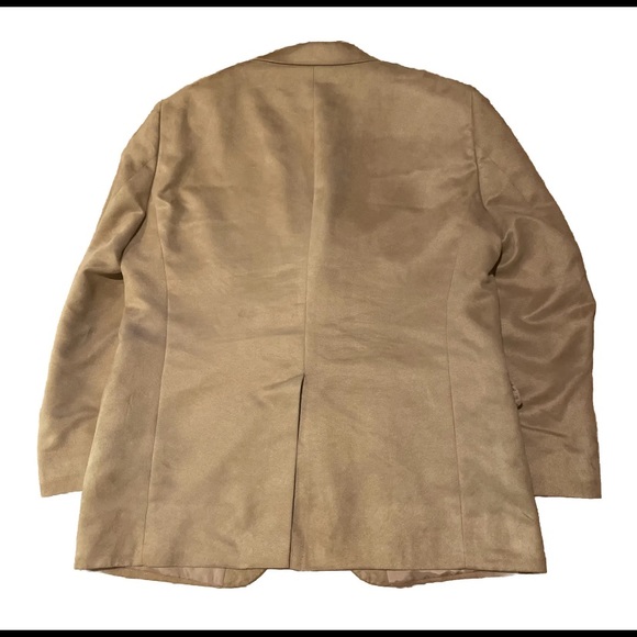 Vintage Men's DOCKERS Tan Sport Coat - Faux Suede Blazer Size 44R - Picture 2 of 8
